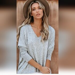 V-Neck Long Sleeve Boutique Tunic